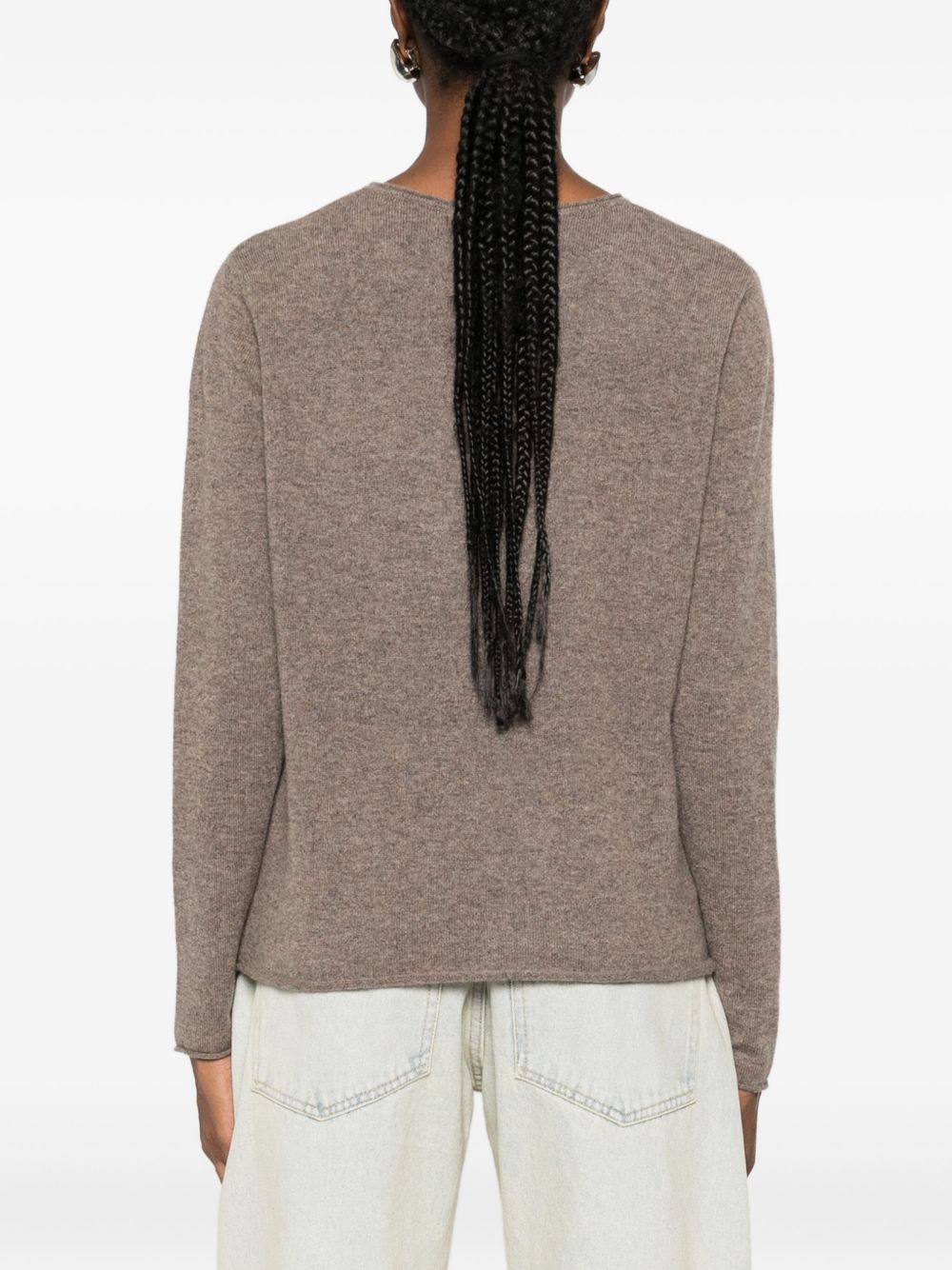 Maglione in cashmere a maniche lunghe in grigio taupe Gotha - donna 