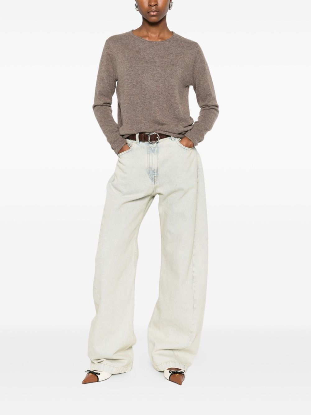 Maglione in cashmere a maniche lunghe in grigio taupe Gotha - donna 