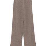 Pantaloni a gamba larga in maglia in marrone Gotha - donna 