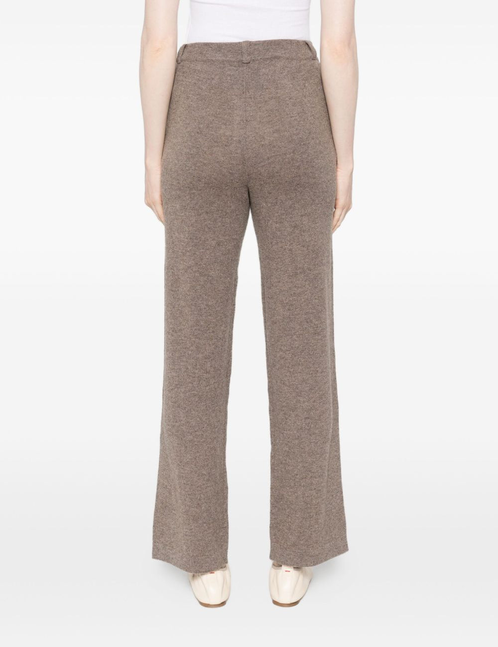 Pantaloni a gamba larga in maglia in marrone Gotha - donna 