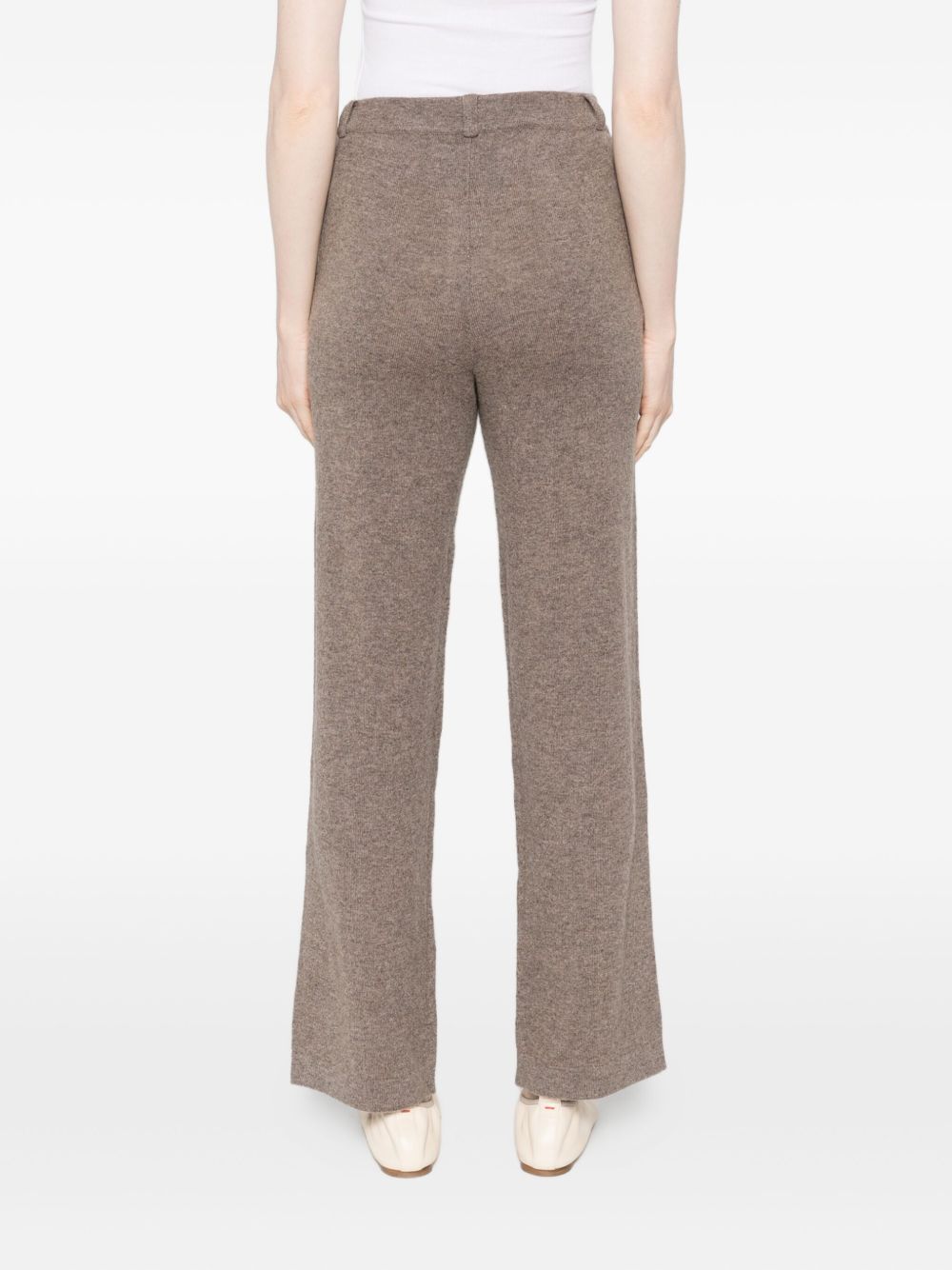 Pantaloni a gamba larga in maglia in marrone Gotha - donna 