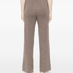 Pantaloni a gamba larga in maglia in marrone Gotha - donna 