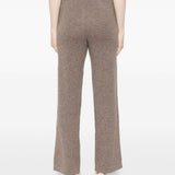 Pantaloni a gamba larga in maglia in marrone Gotha - donna 