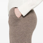 Pantaloni a gamba larga in maglia in marrone Gotha - donna 