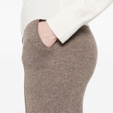 Pantaloni a gamba larga in maglia in marrone Gotha - donna 