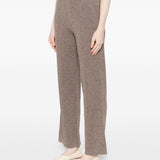 Pantaloni a gamba larga in maglia in marrone Gotha - donna 