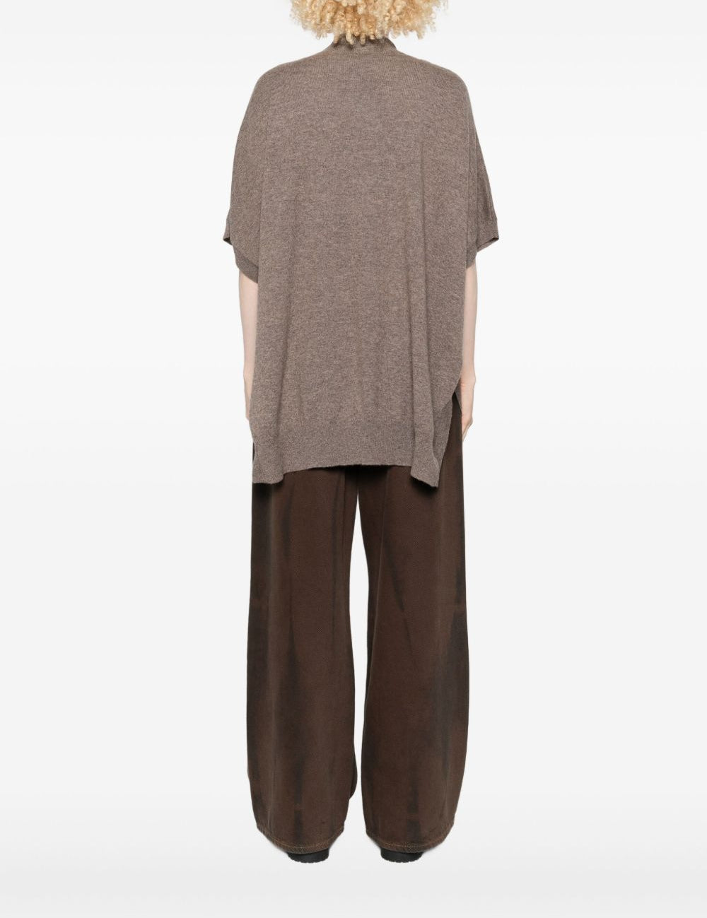 Cardigan a maniche corte in beige Gotha - donna 