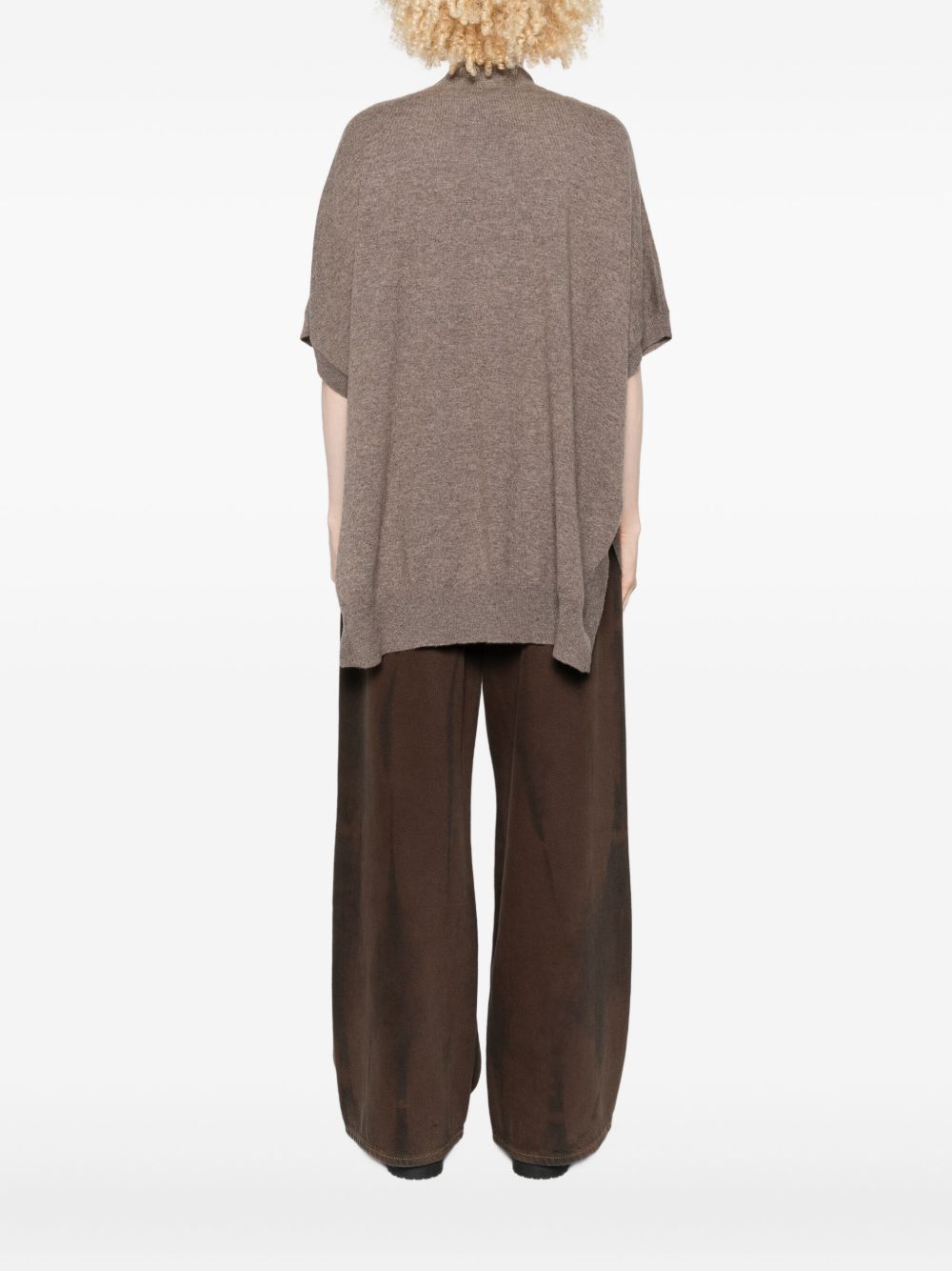 Cardigan a maniche corte in beige Gotha - donna 