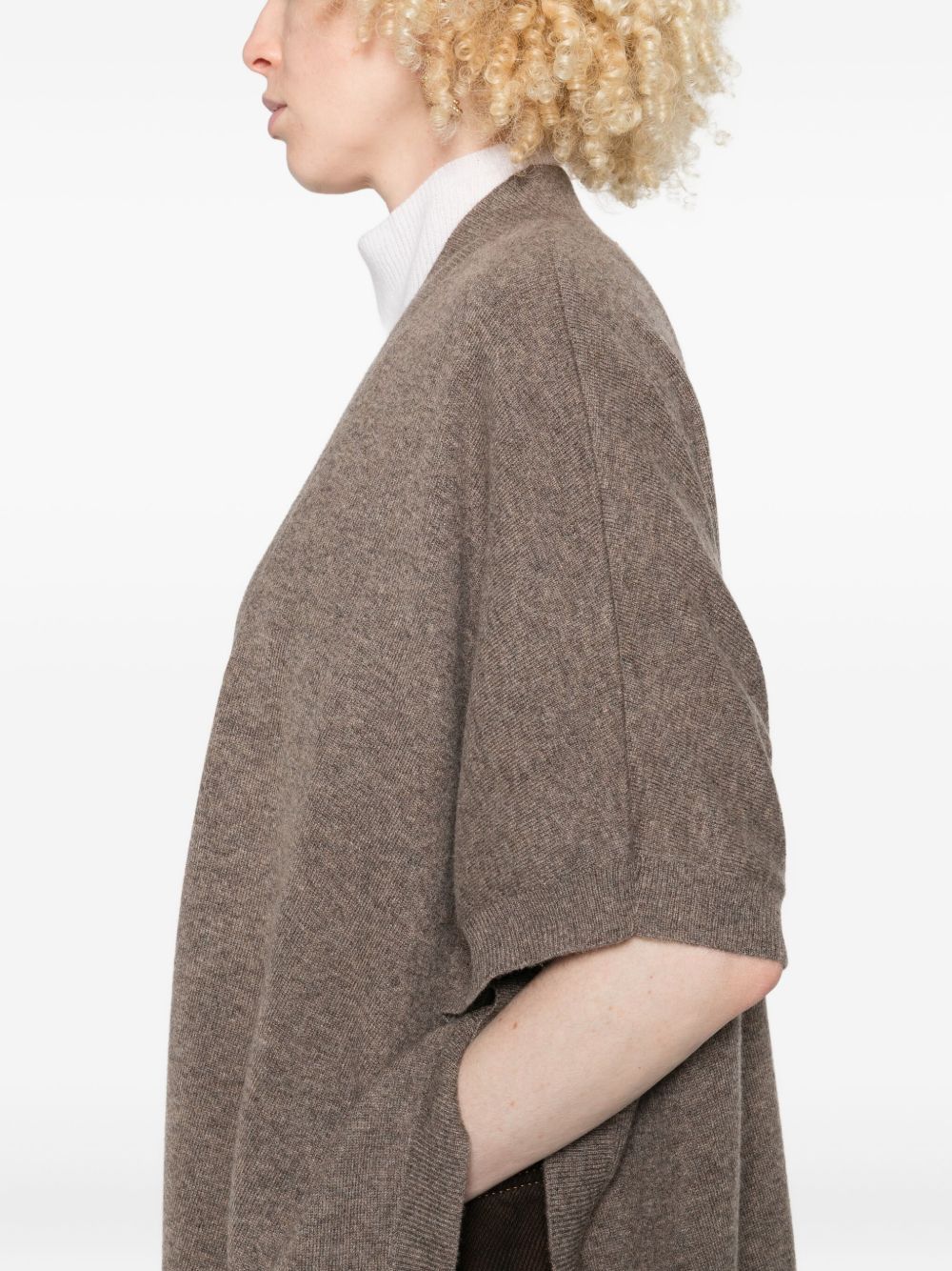 Cardigan a maniche corte in beige Gotha - donna 