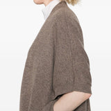Cardigan a maniche corte in beige Gotha - donna 
