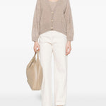 Top con finitura spazzolata in beige Gotha - donna 