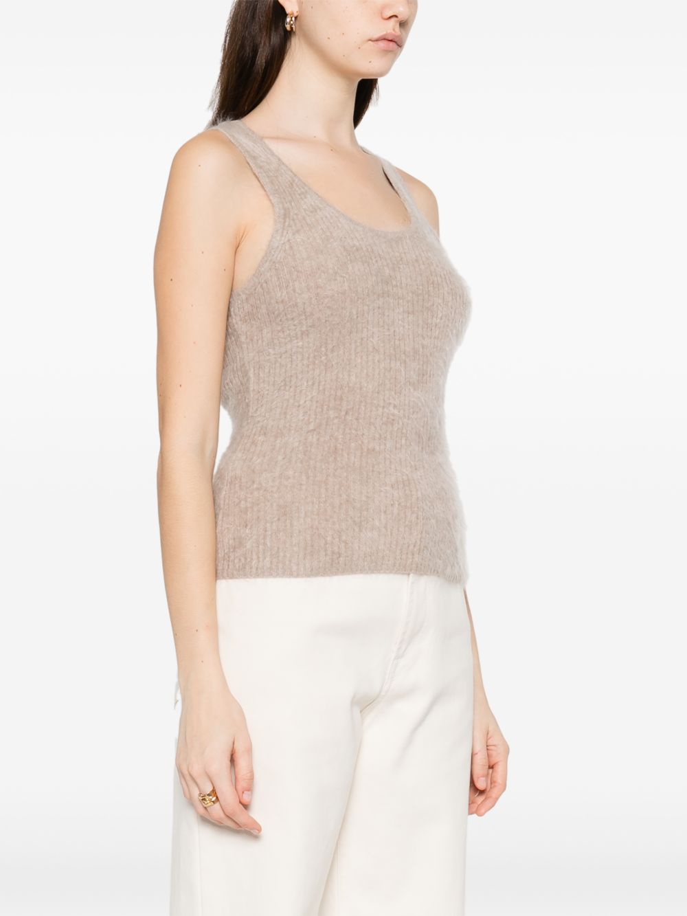 Top con finitura spazzolata in beige Gotha - donna 