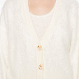 Cardigan con scollo a v in avorio Gotha - donna 