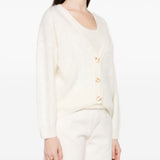 Cardigan con scollo a v in avorio Gotha - donna 