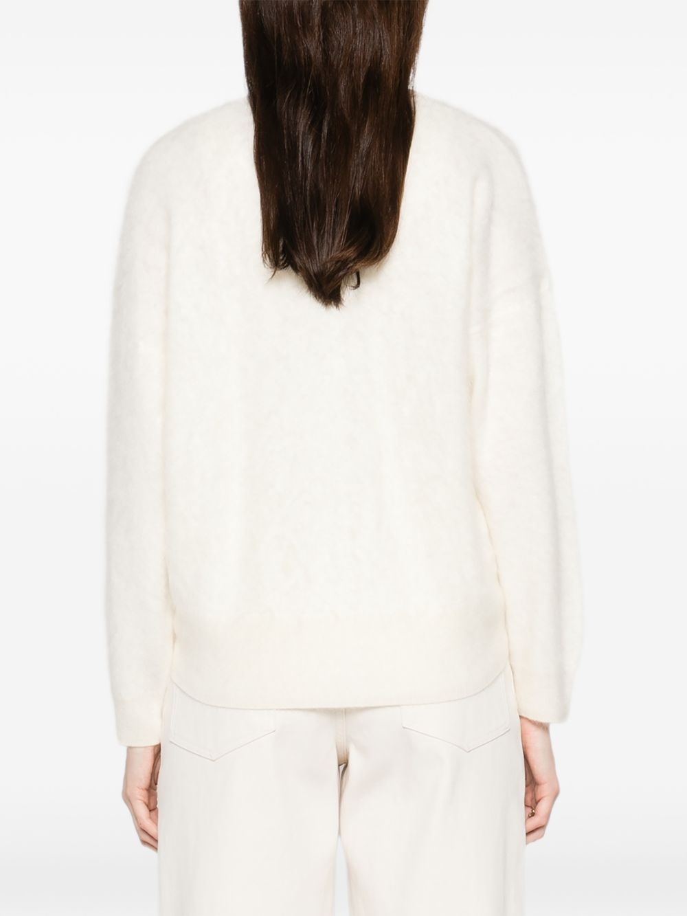 Cardigan con scollo a v in avorio Gotha - donna 