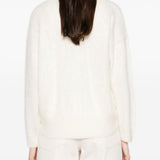 Cardigan con scollo a v in avorio Gotha - donna 