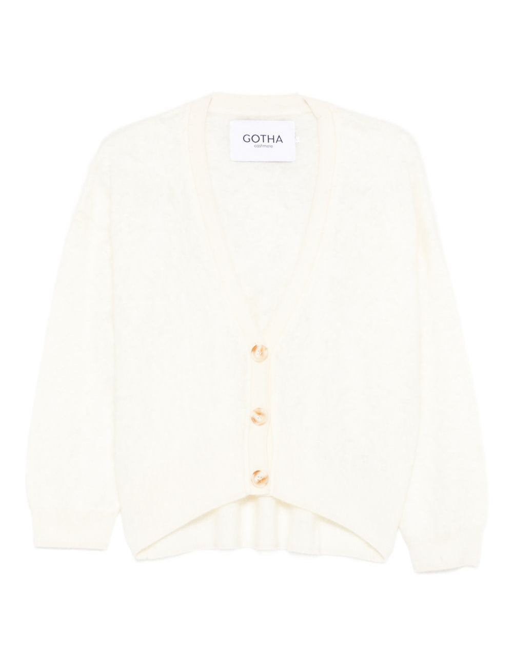 Cardigan con scollo a v in avorio Gotha - donna 