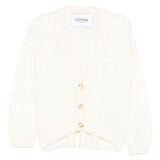 Cardigan con scollo a v in avorio Gotha - donna 