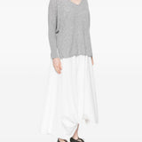 Maglione con scollo a V in grigio Gotha - donna 