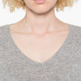 Maglione con scollo a V in grigio Gotha - donna 
