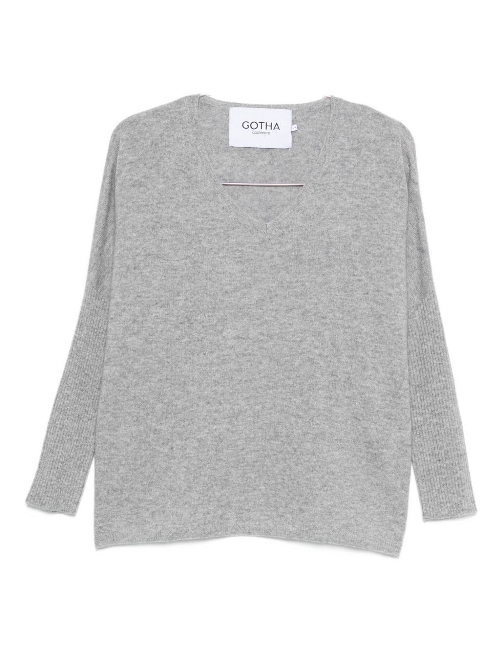 Maglione con scollo a V in grigio Gotha - donna 