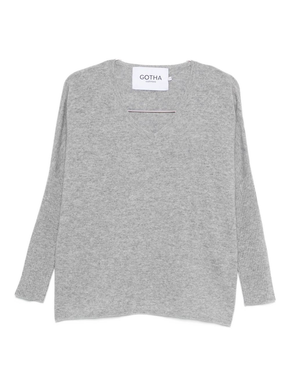 Maglione con scollo a V in grigio Gotha - donna 