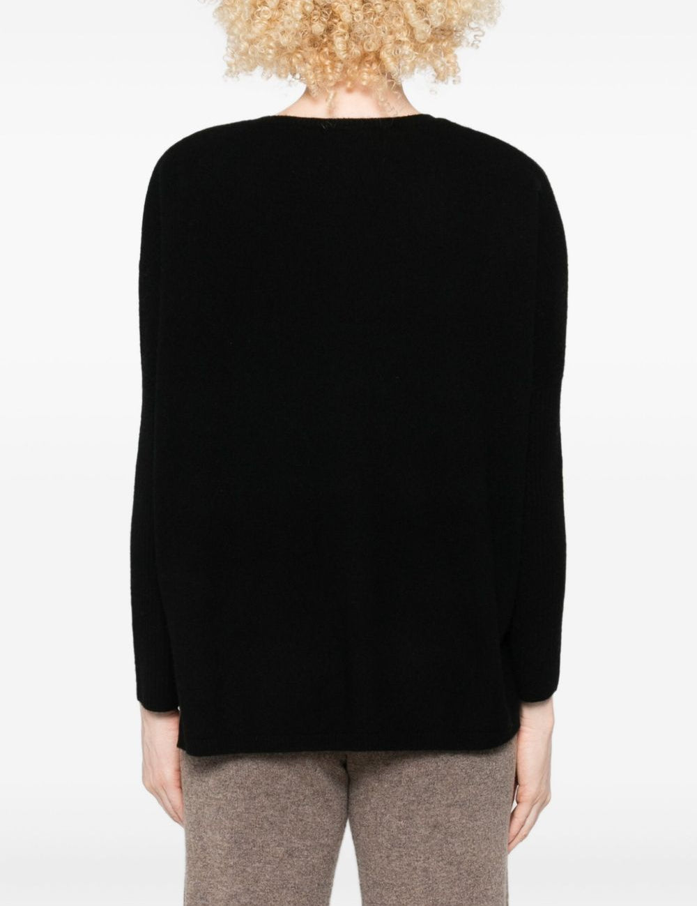 Maglione con scollo a V in nero Gotha - donna 