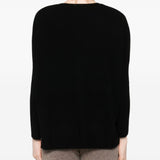Maglione con scollo a V in nero Gotha - donna 