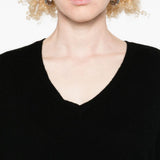 Maglione con scollo a V in nero Gotha - donna 