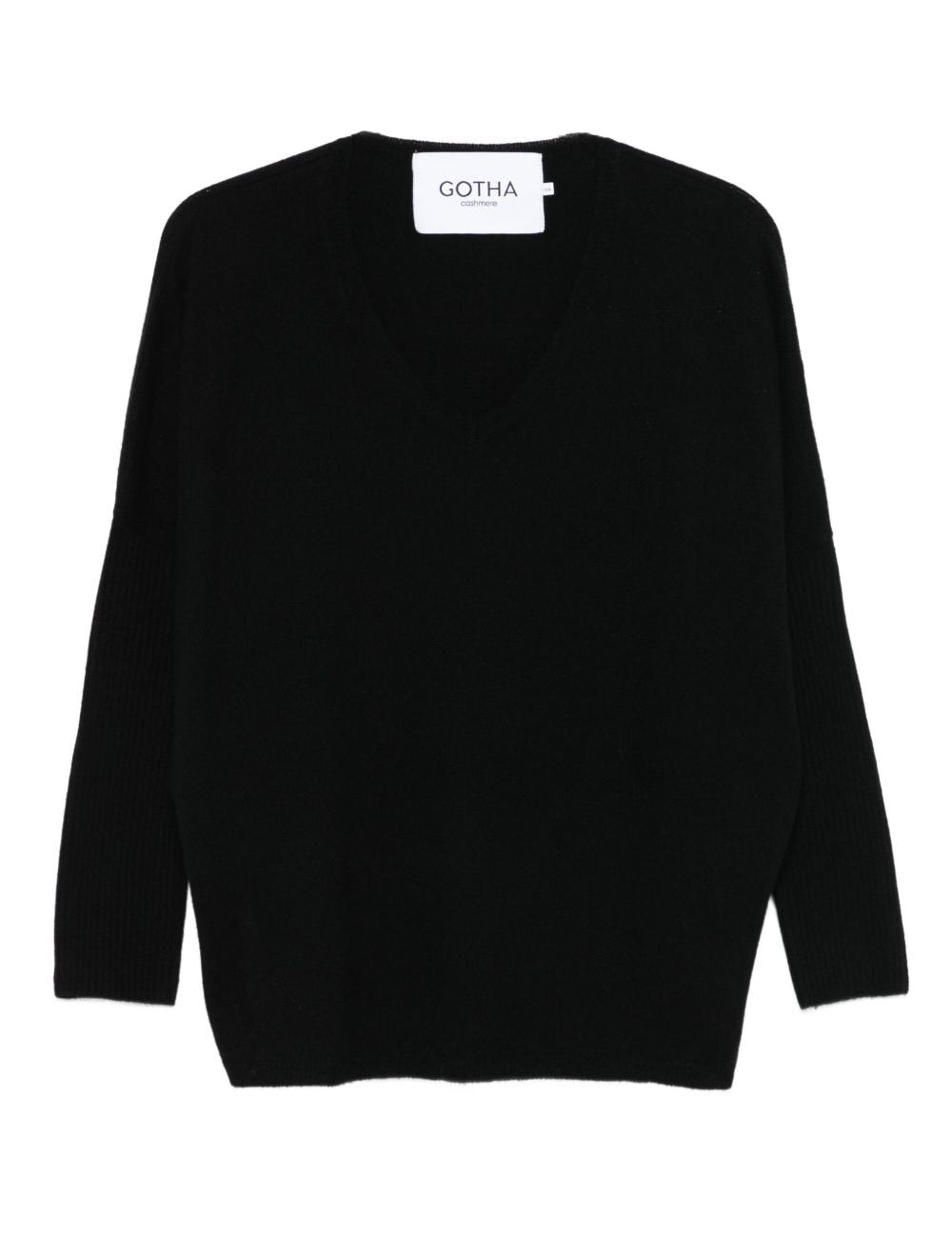 Maglione con scollo a V in nero Gotha - donna 