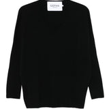 Maglione con scollo a V in nero Gotha - donna 