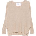 Maglione con scollo a V in beige Gotha - donna 