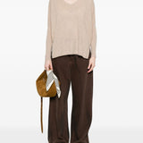 Maglione con scollo a V in beige Gotha - donna 