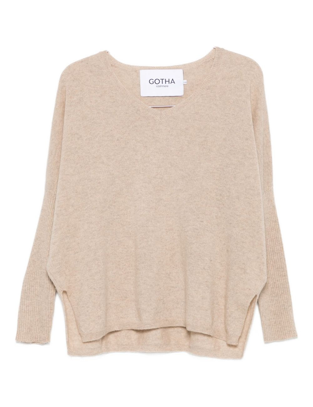 Maglione con scollo a V in beige Gotha - donna 