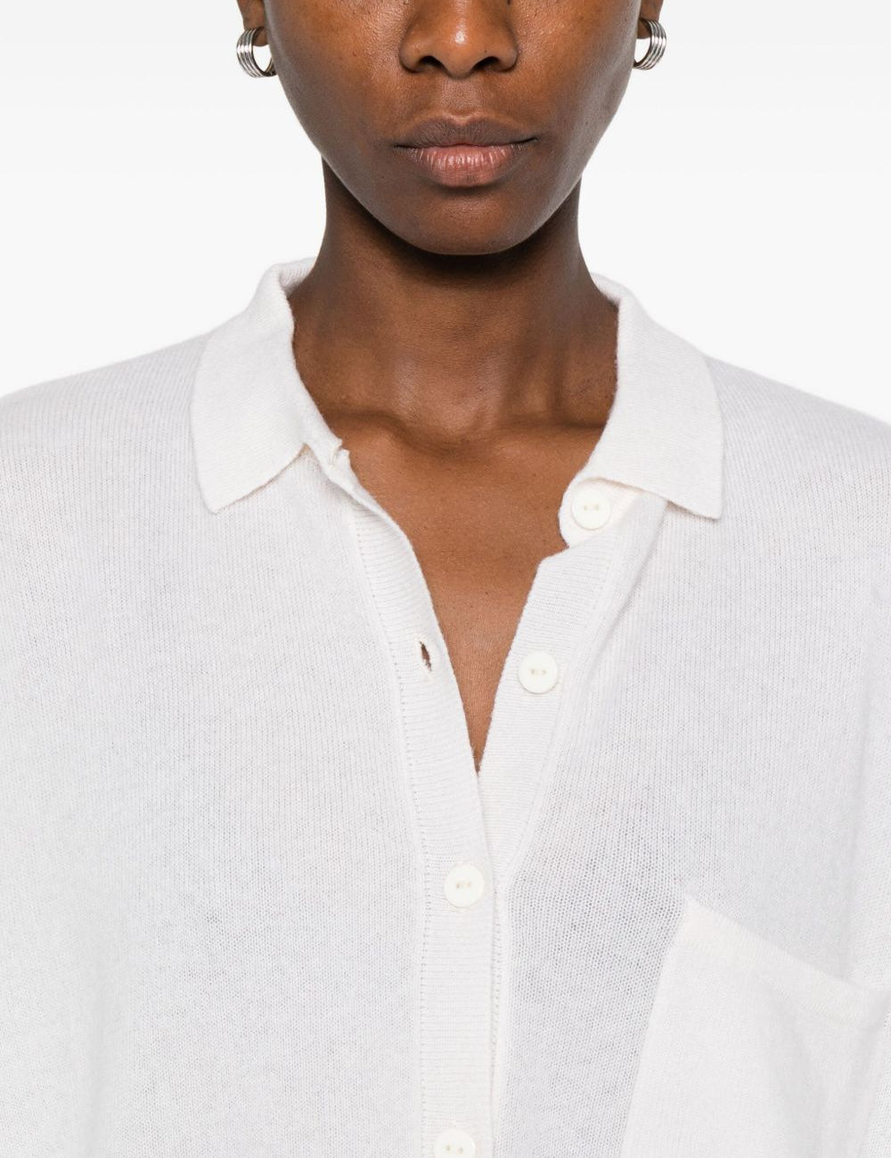 Cardigan con colletto in cashmere andrea in bianco Gotha - donna 