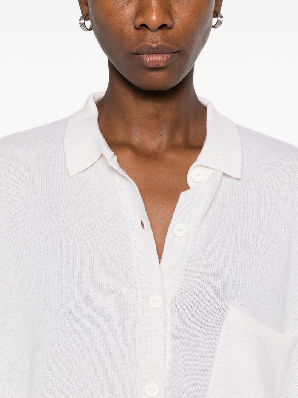 Cardigan con colletto in cashmere andrea in bianco Gotha - donna 