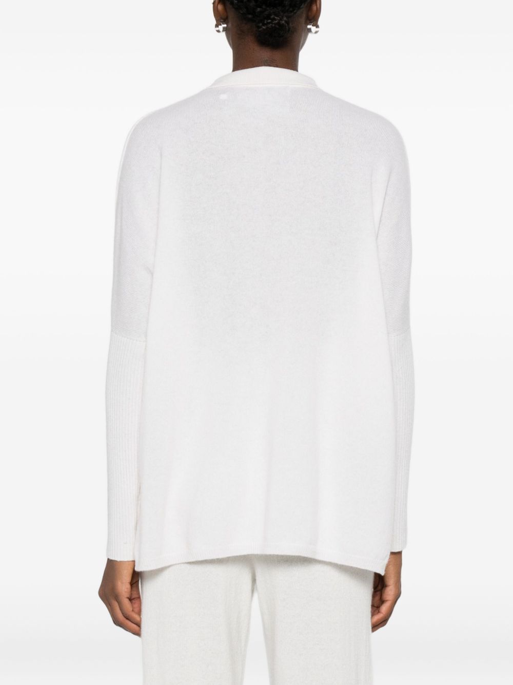 Cardigan con colletto in cashmere andrea in bianco Gotha - donna 