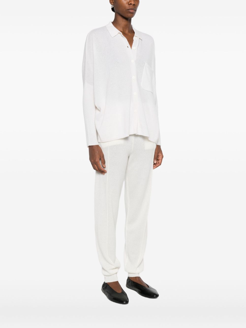 Cardigan con colletto in cashmere andrea in bianco Gotha - donna 