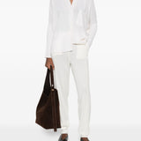 Cardigan con colletto in cashmere andrea in bianco Gotha - donna 