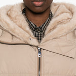 Piumino con cappuccio lou andrea in beige gotha - donna 