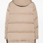 Piumino con cappuccio lou andrea in beige gotha - donna 