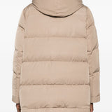 Piumino con cappuccio lou andrea in beige gotha - donna 