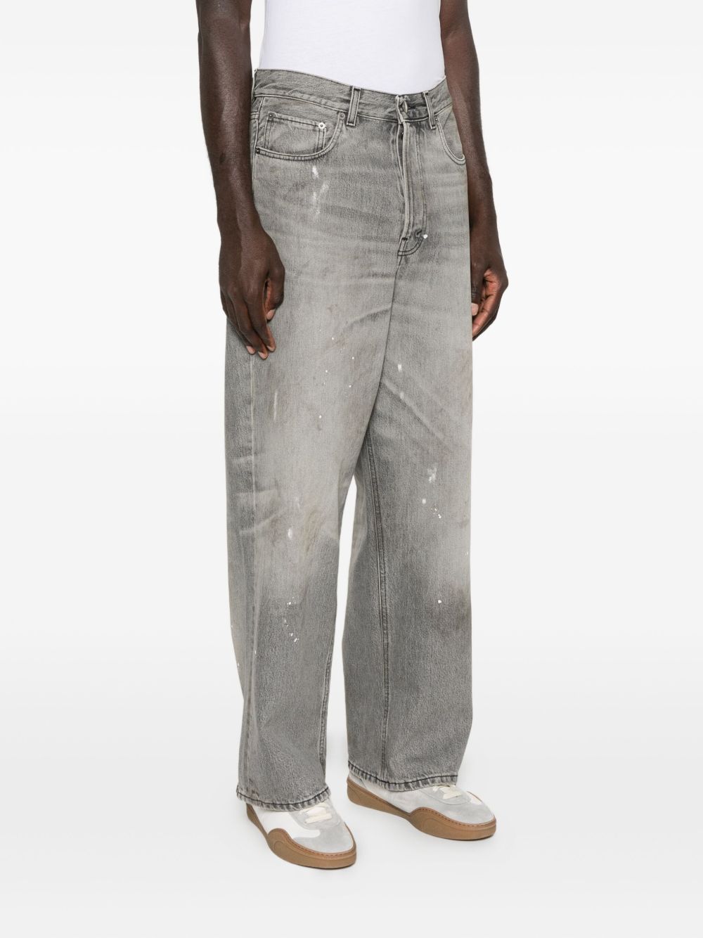 Jeans dritti con effetto vernice in grigio Haikure - uomo 