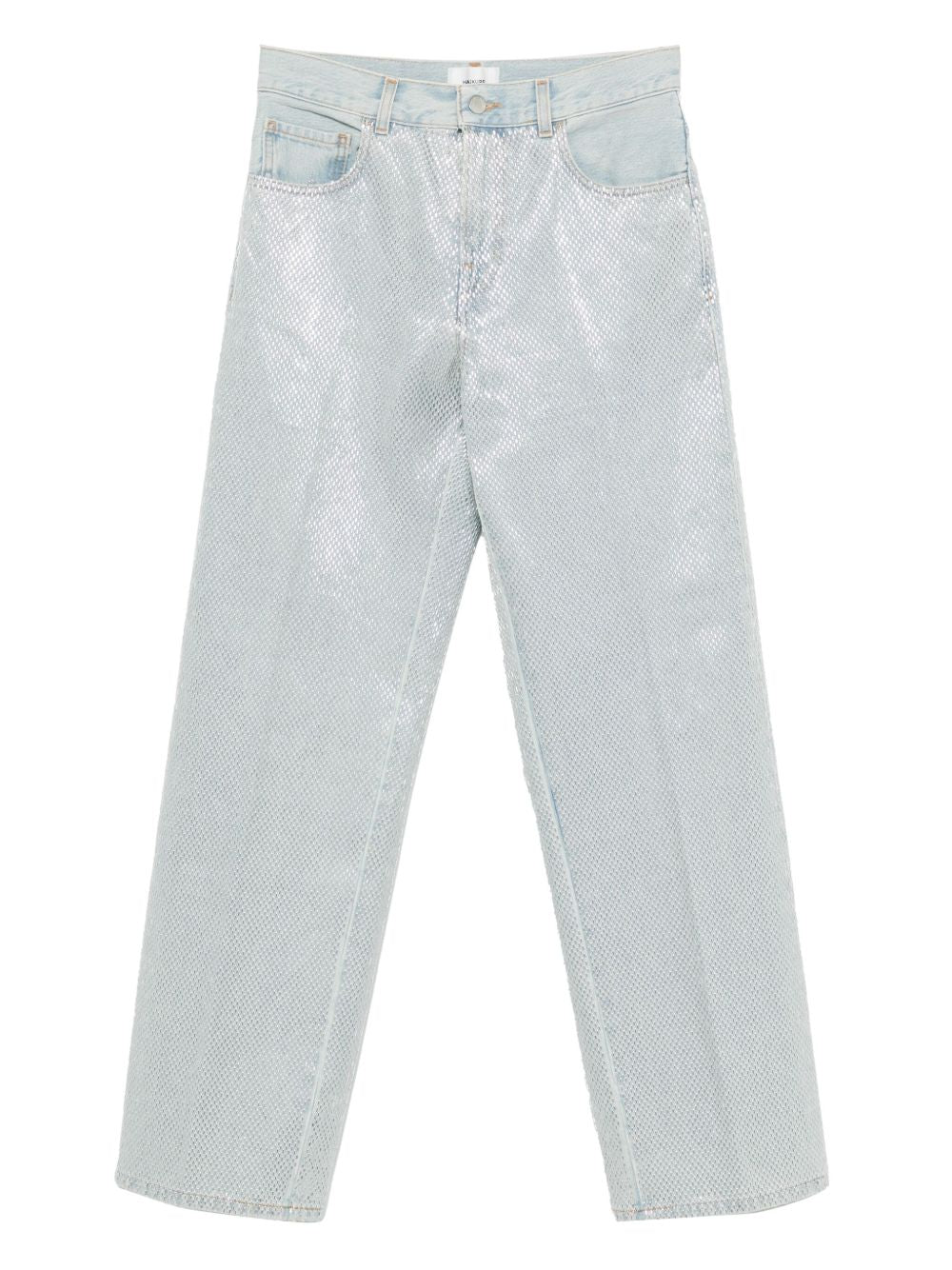 Pantaloni dritti con paillettes in azzurro Haikure - donna 