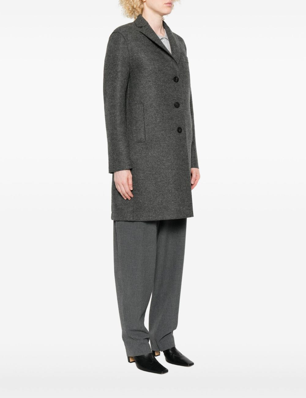 Cappotto con applicazione e bottoni in grigio Harris Wharf London - donna 