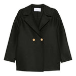 Caban doppiopetto in lana vergine in verde khaki Harris wharf london - donna 
