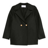 Caban doppiopetto in lana vergine in verde khaki Harris wharf london - donna 