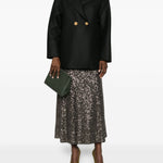 Caban doppiopetto in lana vergine in verde khaki Harris wharf london - donna 