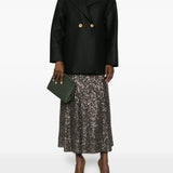 Caban doppiopetto in lana vergine in verde khaki Harris wharf london - donna 
