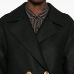 Caban doppiopetto in lana vergine in verde khaki Harris wharf london - donna 